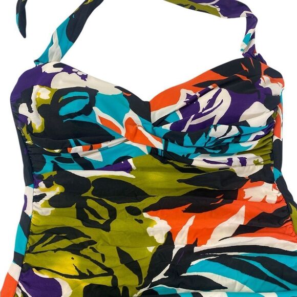 Multicolor Miraclesuit 14 Halter top with ruched sides and push up - Picture 2 of 6